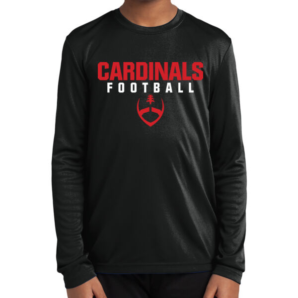 Mt. Pleasant 2025 Football - Black Youth Long Sleeve PosiCharge Competitor Tee Thumbnail