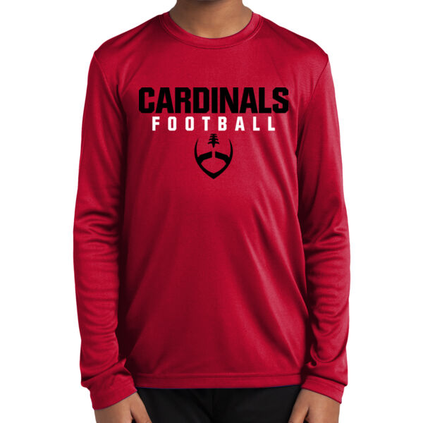 Mt. Pleasant 2025 Football - Red Youth Long Sleeve PosiCharge Competitor Tee Thumbnail