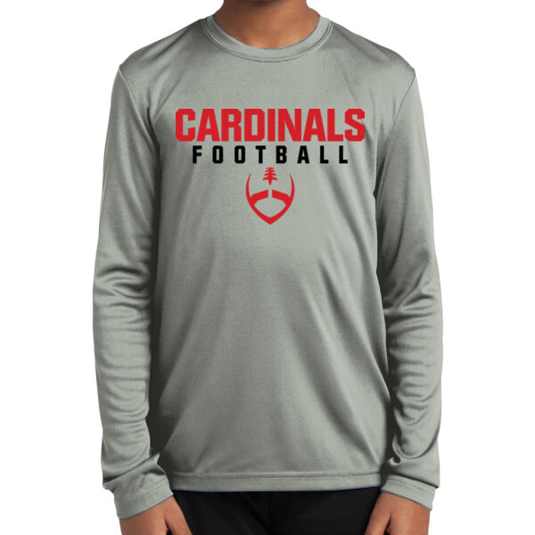 Mt. Pleasant 2025 Football - Grey Youth Long Sleeve PosiCharge Competitor Tee Thumbnail